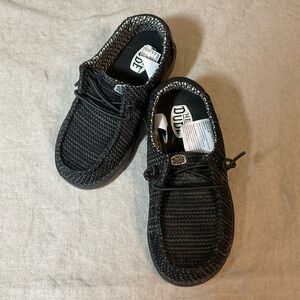 Hey Dude Kids Black Knit Slip-On Sneakers